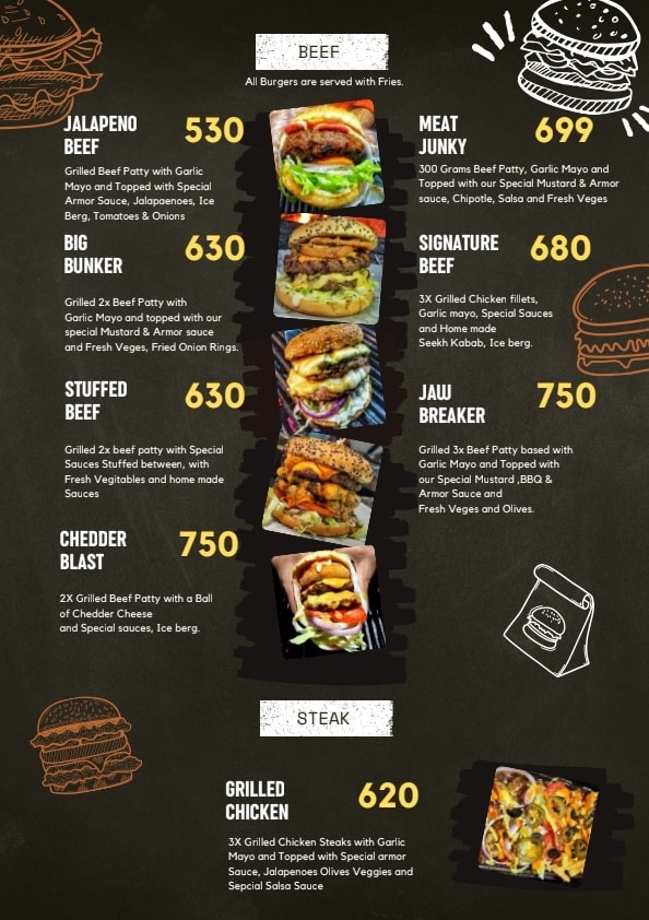 Butcher's Burger  Beef Menu