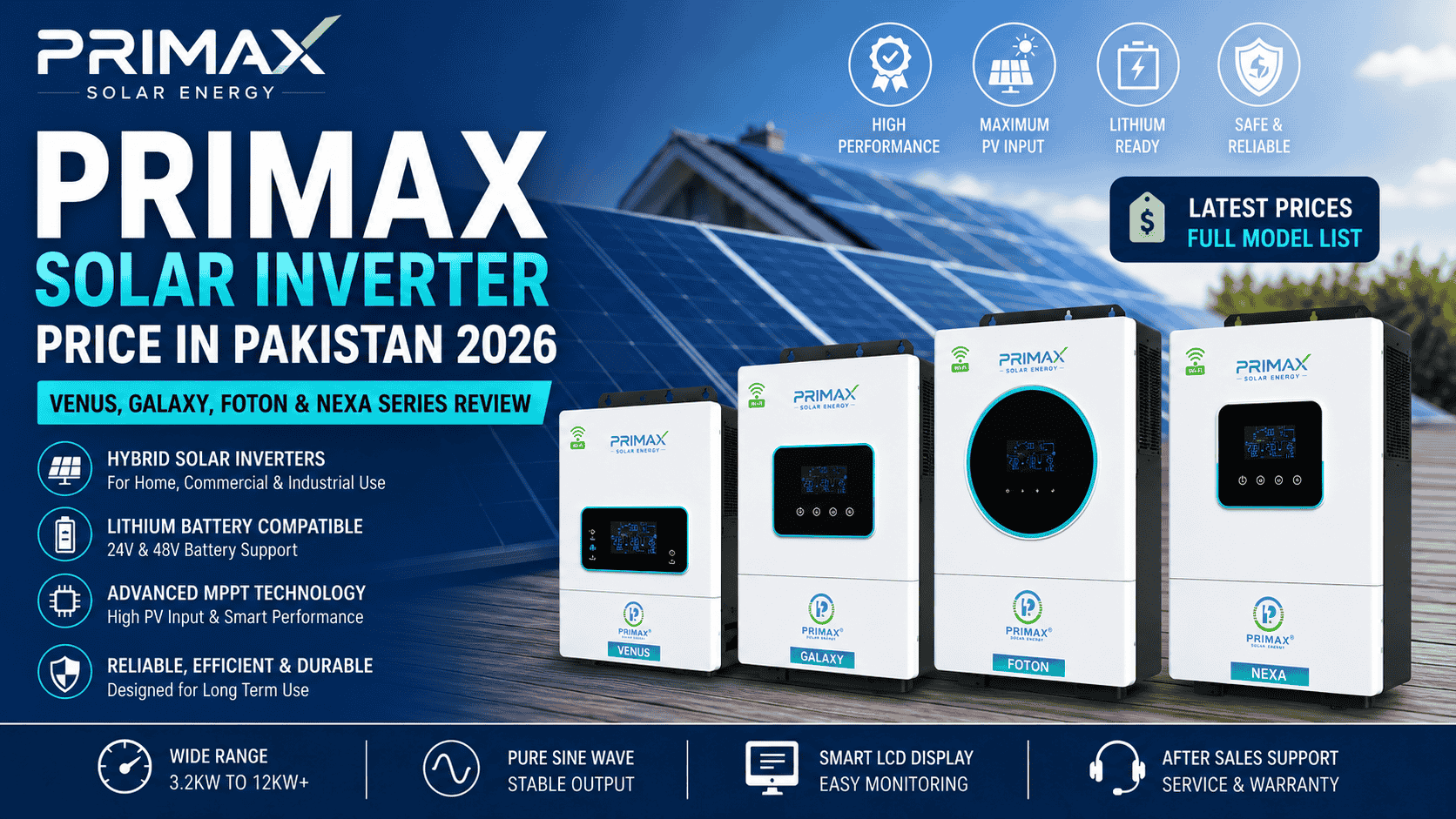 Primax Solar Inverter Price in Pakistan 2026 – Venus, Galaxy, Foton & Nexa Series Review